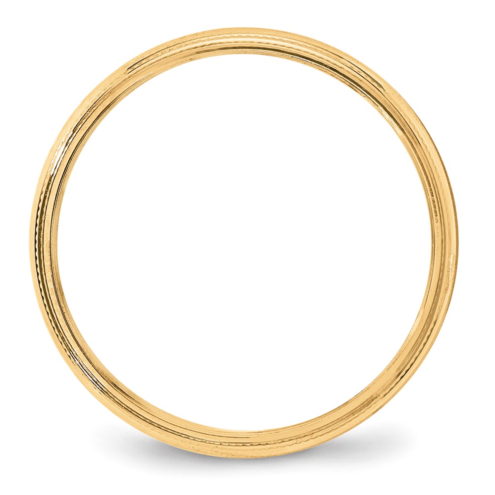10k Yellow Gold 4mm Lightweight Milgrain Half Round Wedding Band Size 9 (1ML040-9)