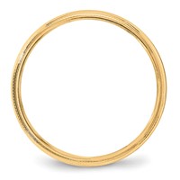 10K Yellow Gold 4mm Lightweight Milgrain Half Round Wedding Band view 2