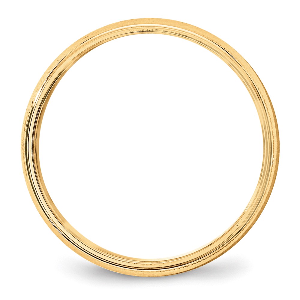 10k Yellow Gold 5mm Lightweight Milgrain Half Round Wedding Band Size 11 (1ML050-11)