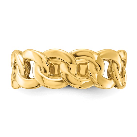 Gold Polished Curb Link Rings