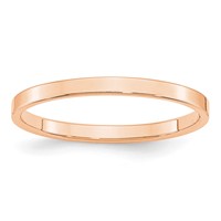 10K Rose Gold 2mm Lightweight Flat Wedding Band view 1