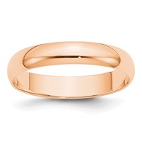 10K Rose Gold 4mm Lightweight Half Round Wedding Band view 1