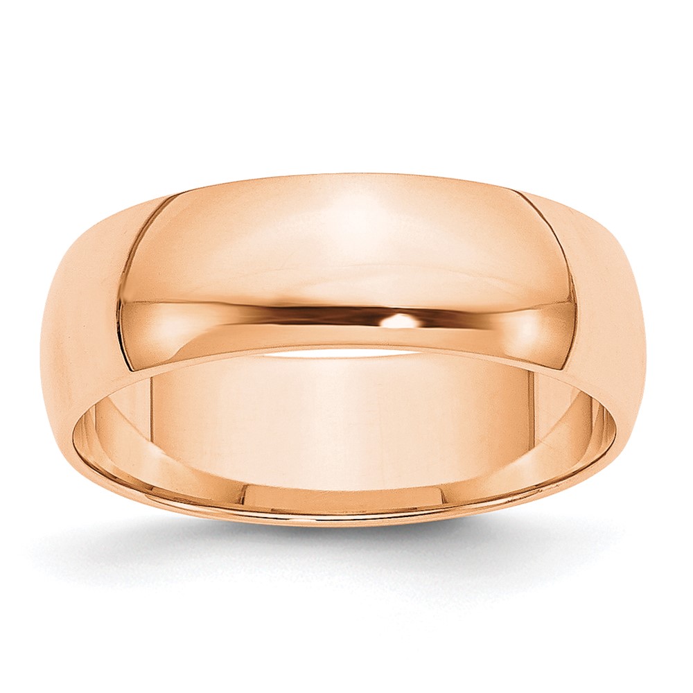 10k Rose Gold 6mm Lightweight Half Round Wedding Band Size 11 (1RHRL060-11)
