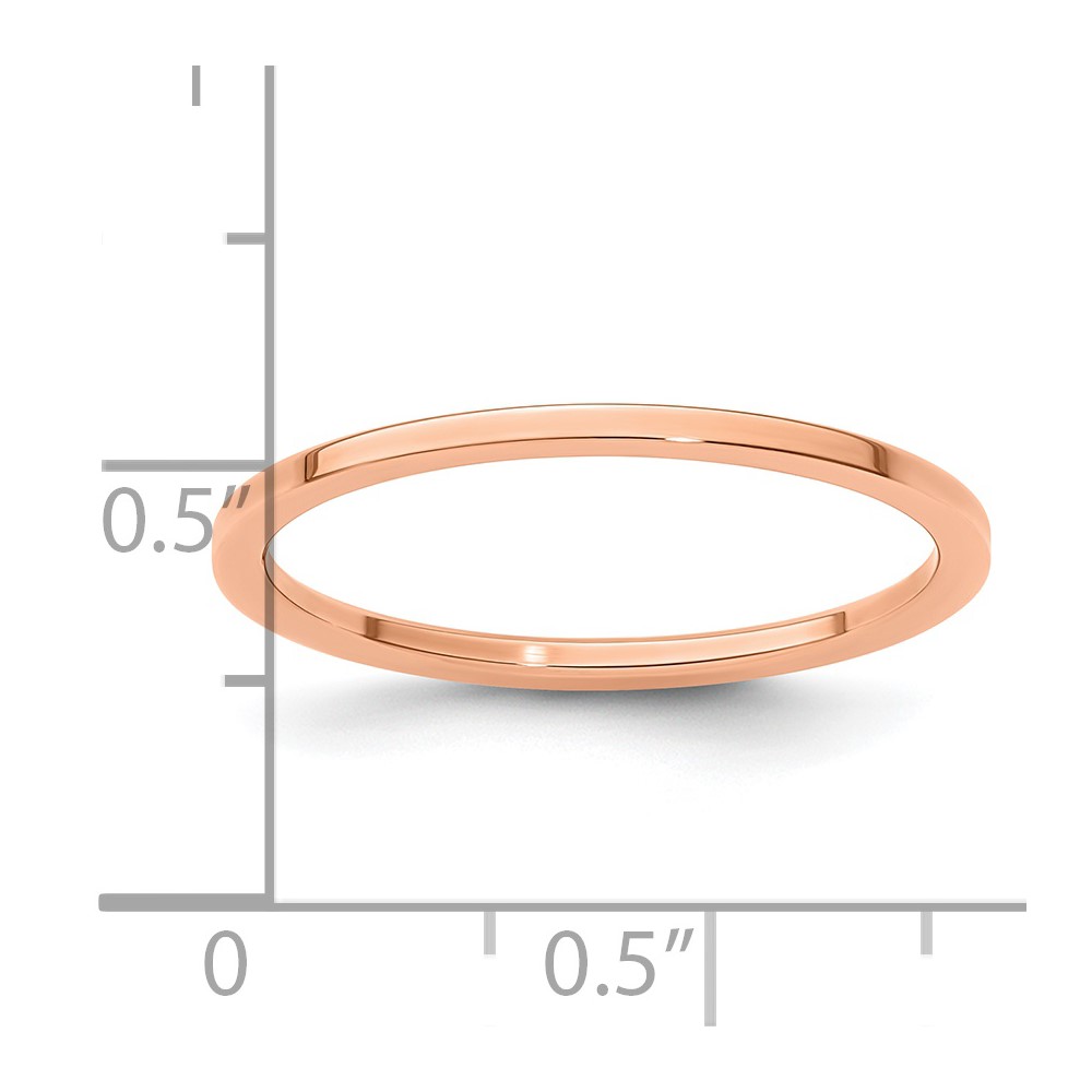 10K Rose Gold 1.2mm Flat Polished Stackable Band Size 7 (1STK16-120R-7)