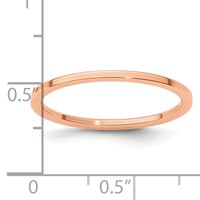 10K Rose Gold 1.2mm Flat Polished Stackable Band view 5