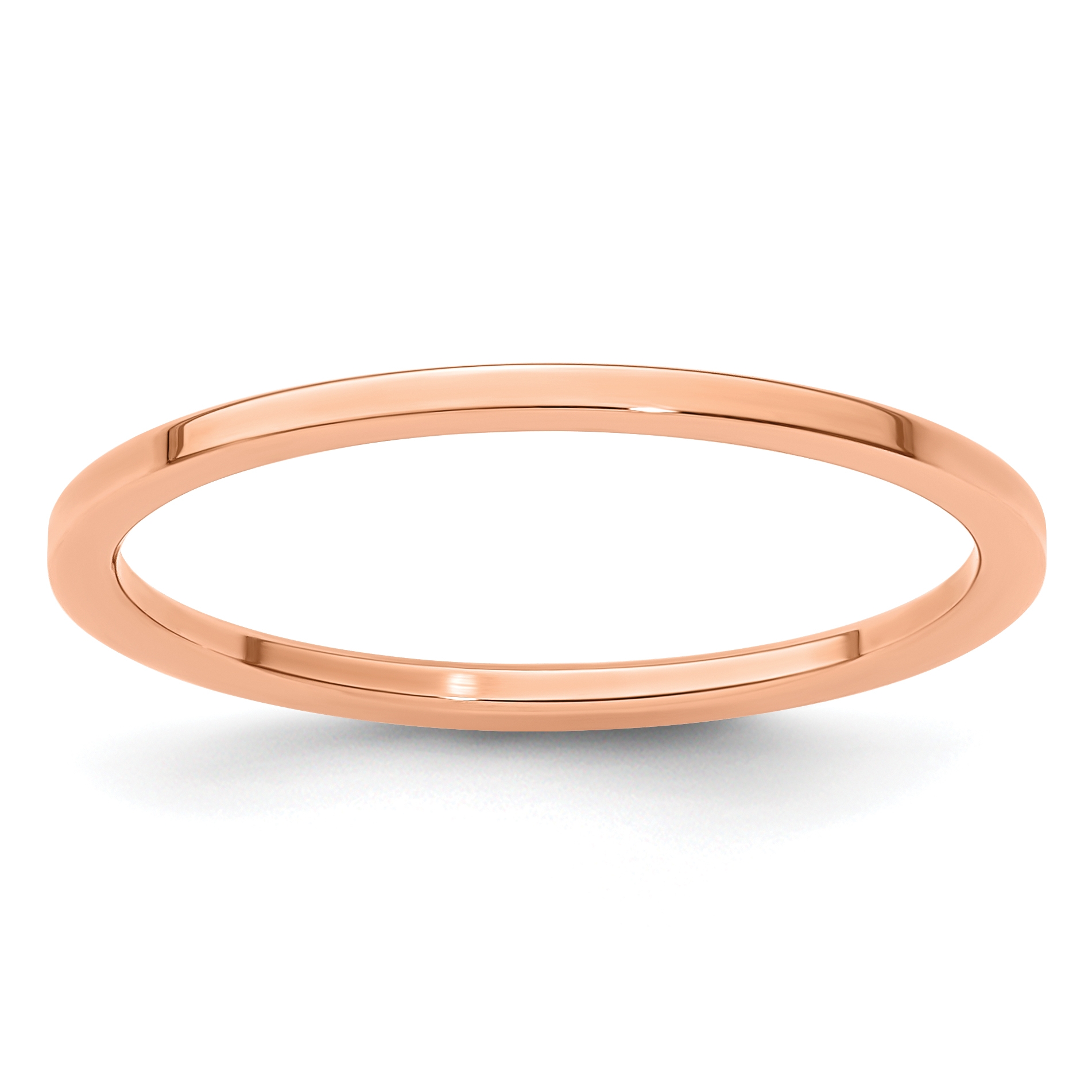 10K Rose Gold 1.2mm Flat Polished Stackable Band Size 7 (1STK16-120R-7)