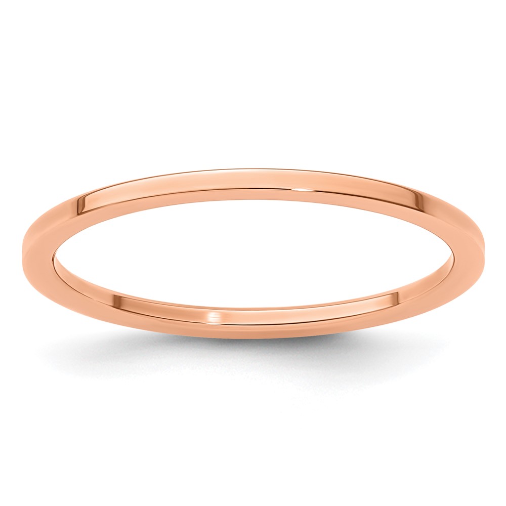 10K Rose Gold 1.2mm Flat Polished Stackable Band Size 7 (1STK16-120R-7)