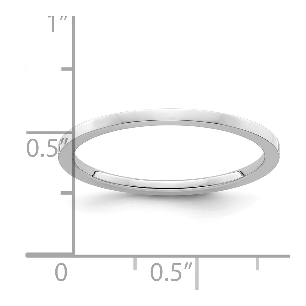 10K White Gold 1.2mm Flat Polished Stackable Band Size 8 (1STK16-120W-8)
