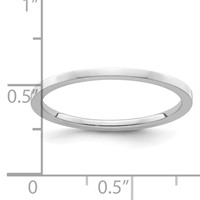 10K White Gold 1.2mm Flat Polished Stackable Band view 5