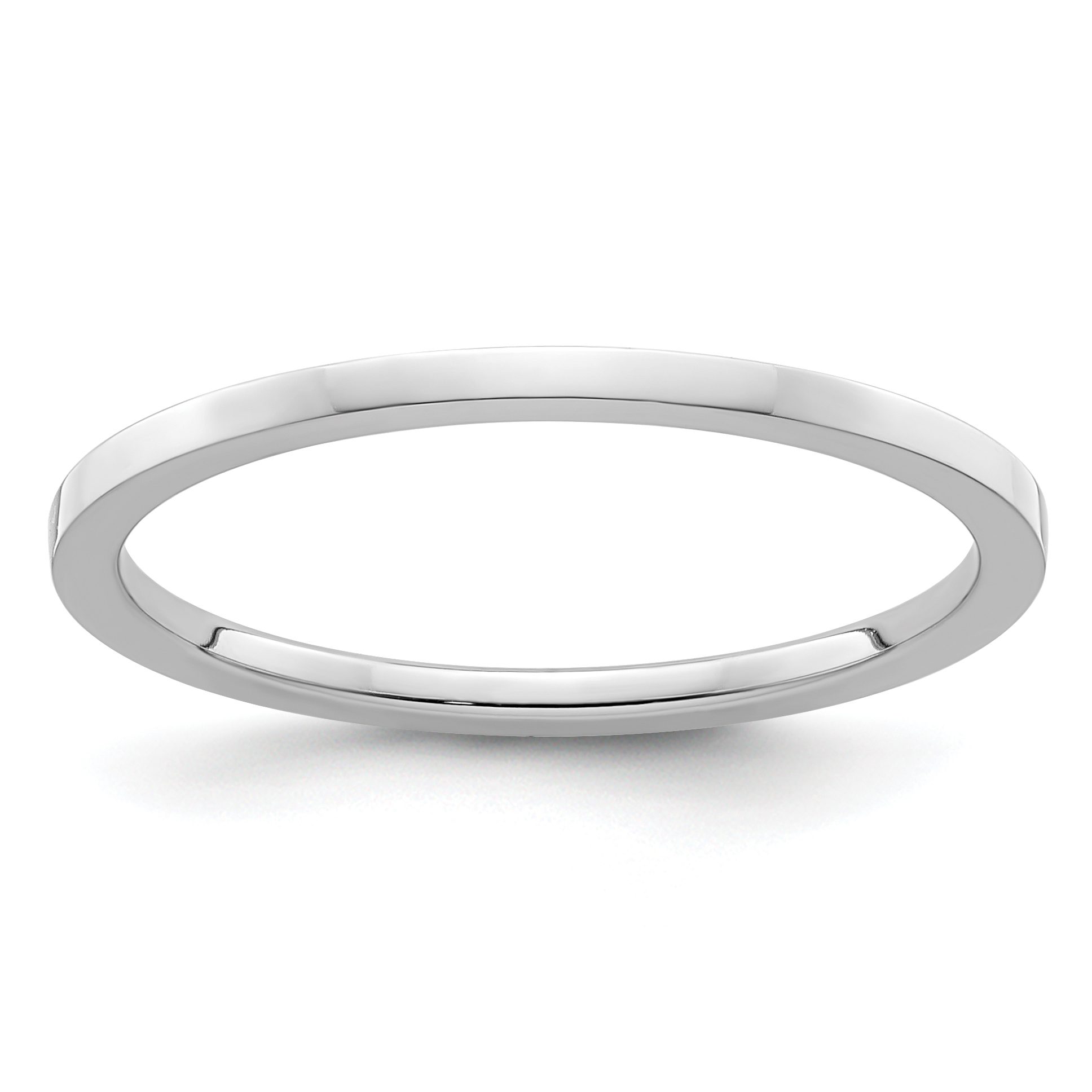 10K White Gold 1.2mm Flat Polished Stackable Band Size 4 (1STK16-120W-4)