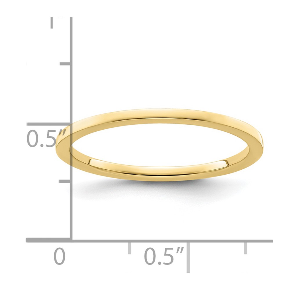10K Yellow Gold 1.2mm Flat Polished Stackable Band Size 4 (1STK16-120Y-4)