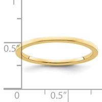 10K Yellow Gold 1.2mm Flat Polished Stackable Band view 5