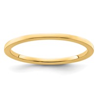 10K Yellow Gold 1.2mm Flat Polished Stackable Band view 1