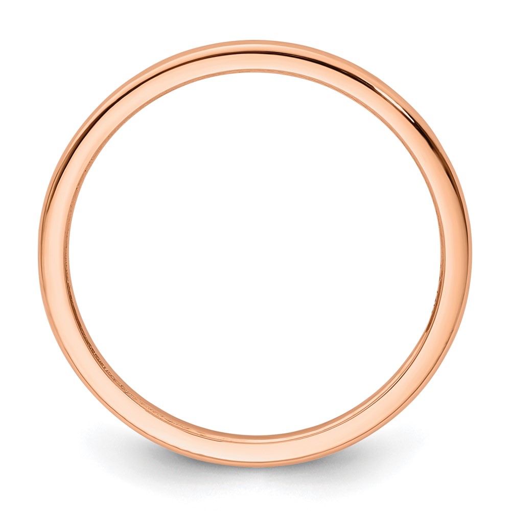 10K Rose Gold 1.2mm Half Round Polished Stackable Band Size 8 (1STK17-120R-8)