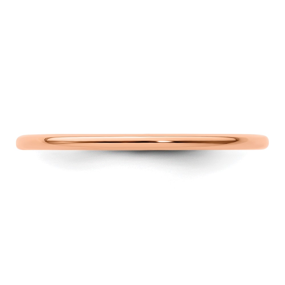 10K Rose Gold 1.2mm Half Round Polished Stackable Band Size 8 (1STK17-120R-8)