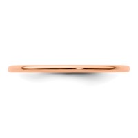 10K Rose Gold 1.2mm Half Round Polished Stackable Band view 4
