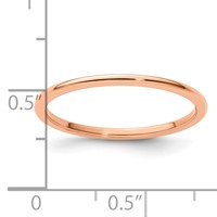 10K Rose Gold 1.2mm Half Round Polished Stackable Band view 5