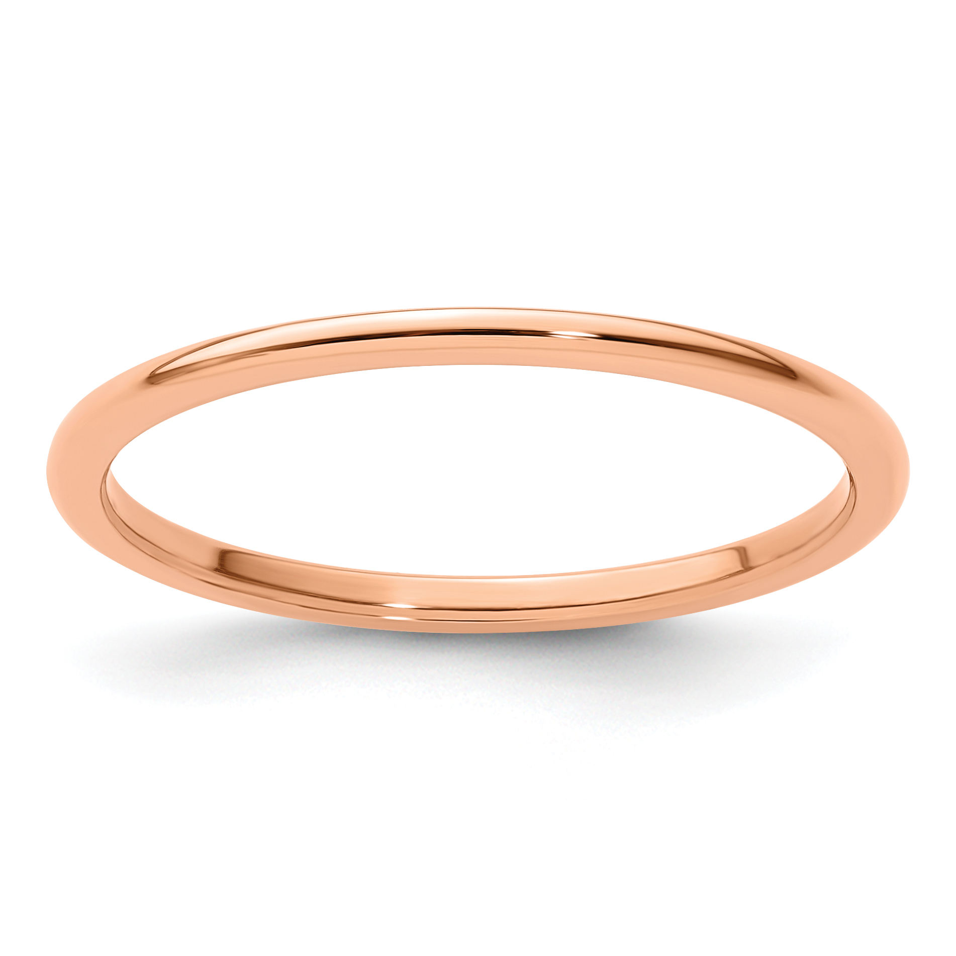 10K Rose Gold 1.2mm Half Round Polished Stackable Band Size 6 (1STK17-120R-6)