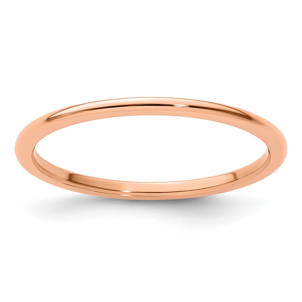 10K Rose Gold 1.2mm Half Round Polished Stackable Band Size 6 (1STK17-120R-6)