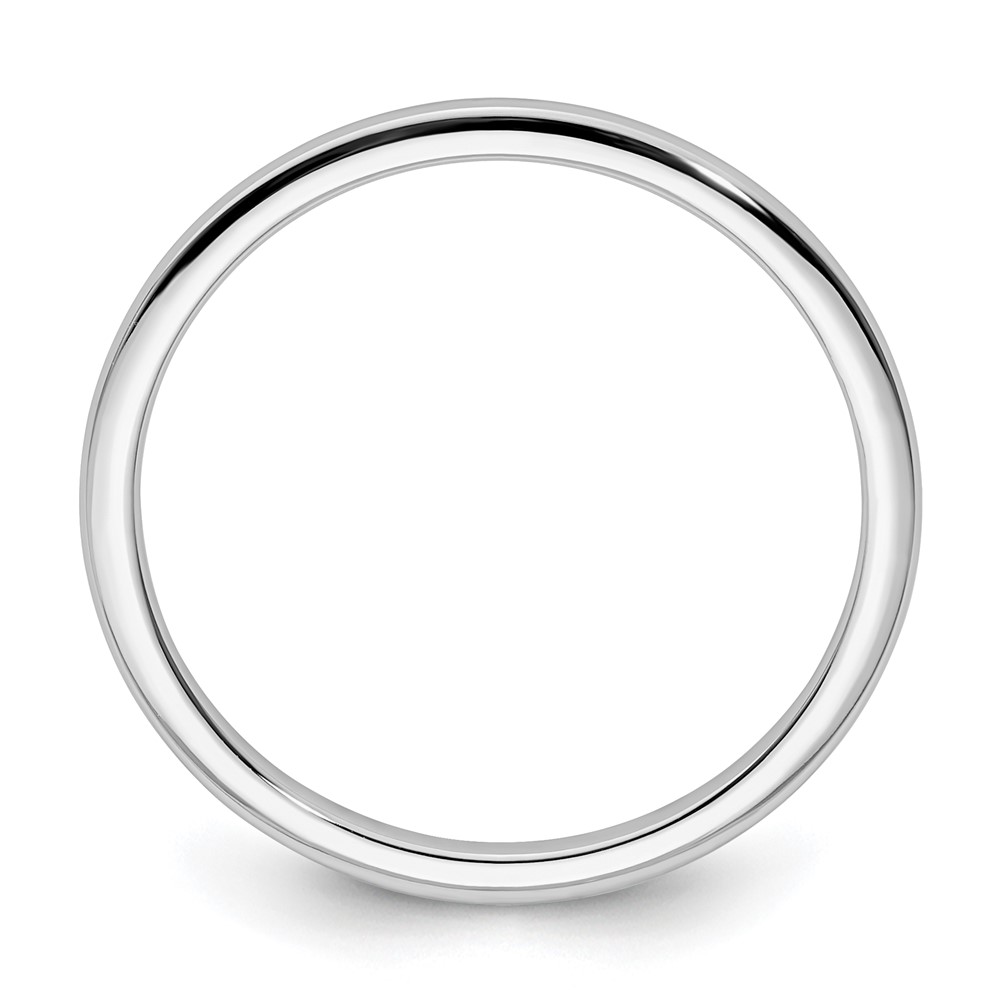 10K White Gold 1.2mm Half Round Polished Stackable Band Size 4 (1STK17-120W-4)