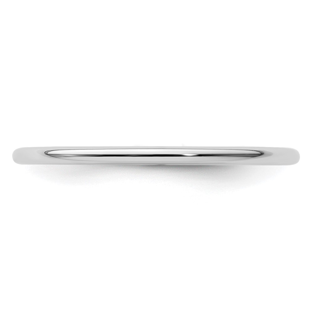 10K White Gold 1.2mm Half Round Polished Stackable Band Size 4 (1STK17-120W-4)