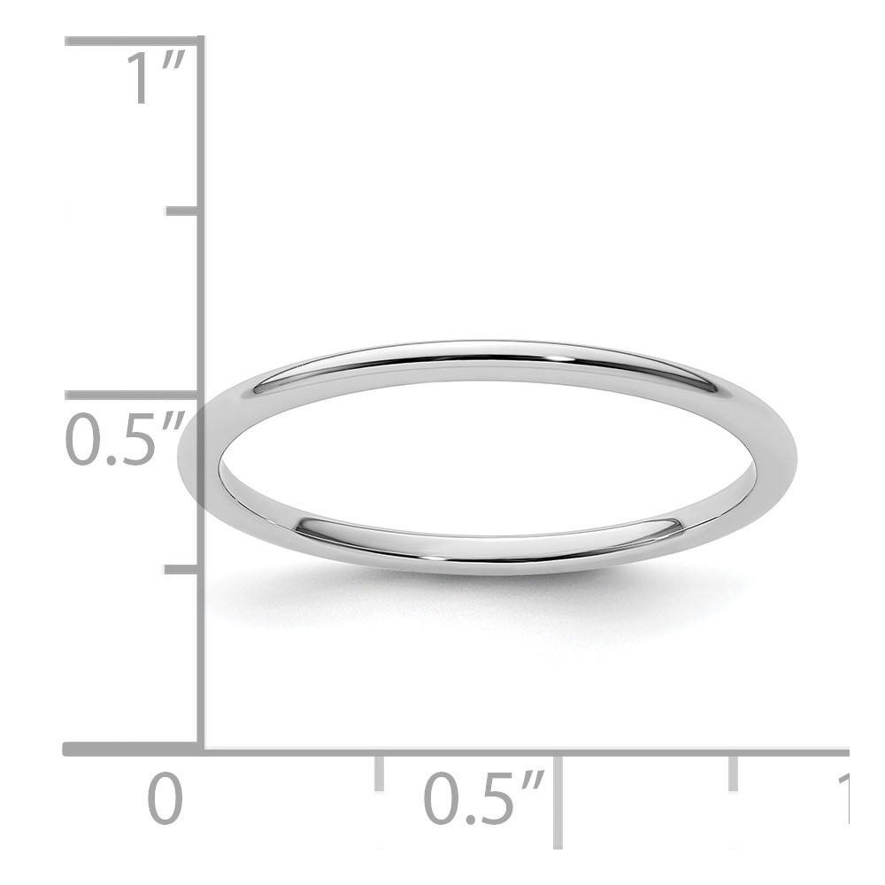 10K White Gold 1.2mm Half Round Polished Stackable Band Size 4 (1STK17-120W-4)