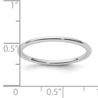 10K White Gold 1.2mm Half Round Polished Stackable Band view 5