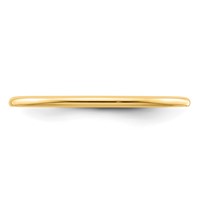 10K Yellow Gold 1.2mm Half Round Polished Stackable Band view 4