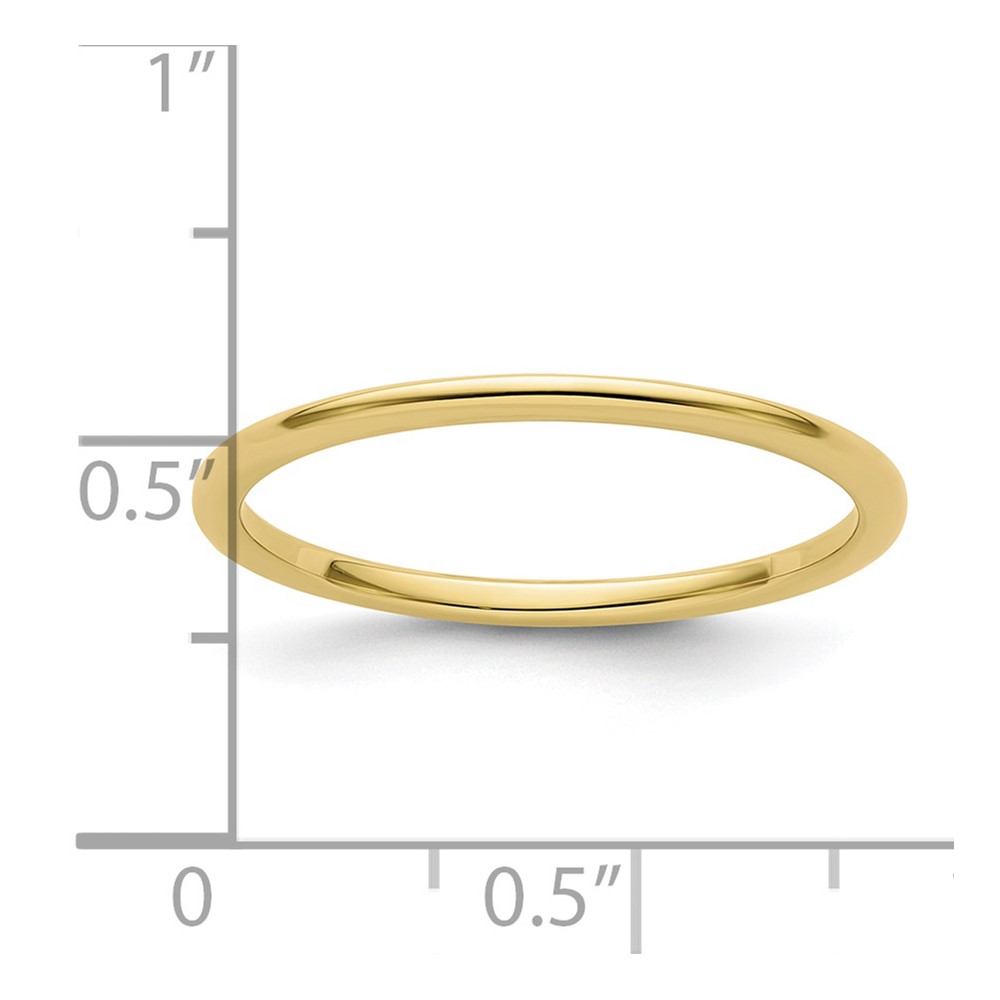 10K Yellow Gold 1.2mm Half Round Polished Stackable Band Size 9 (1STK17-120Y-9)