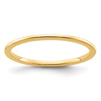 10K Yellow Gold 1.2mm Half Round Polished Stackable Band view 1