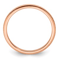 10K Rose Gold 1.2mm Beaded Stackable Band view 2