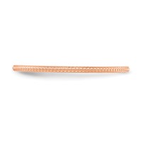 10K Rose Gold 1.2mm Beaded Stackable Band view 3