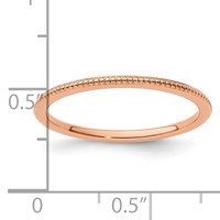 10K Rose Gold 1.2mm Beaded Stackable Band view 5