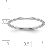10K White Gold 1.2mm Beaded Stackable Band view 5