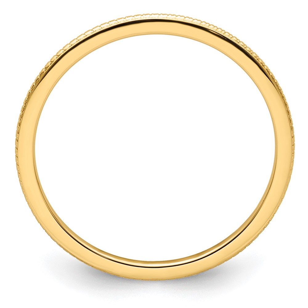 10K Yellow Gold 1.2mm Beaded Stackable Band Size 9 (1STK18-120Y-9)