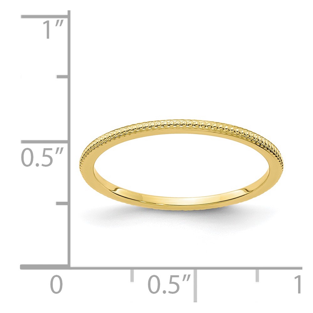 10K Yellow Gold 1.2mm Beaded Stackable Band Size 9 (1STK18-120Y-9)