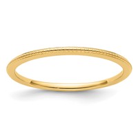 10K Yellow Gold 1.2mm Beaded Stackable Band view 1