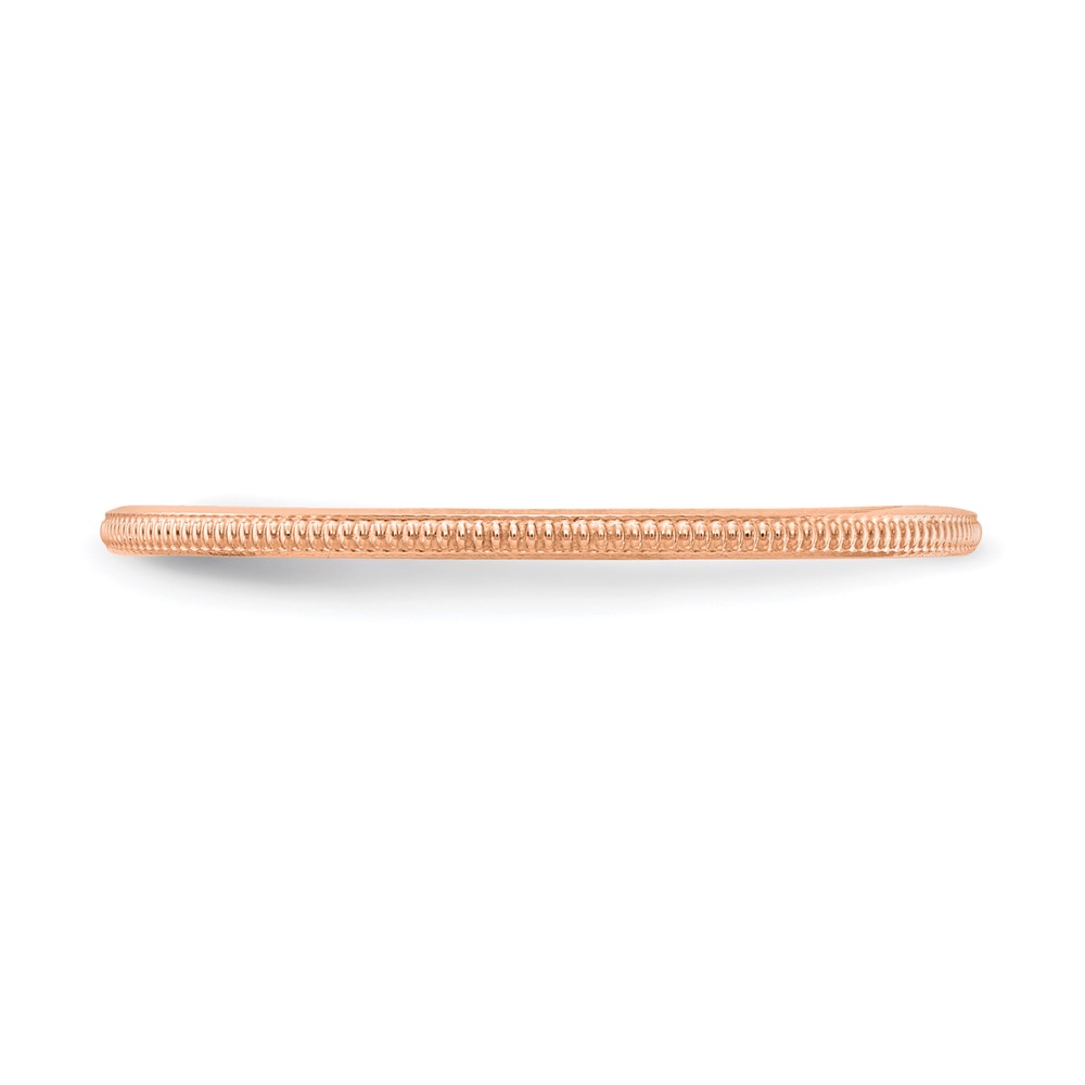 10K Rose Gold 1.2mm Milgrain Stackable Band Size 5 (1STK19-120R-5)