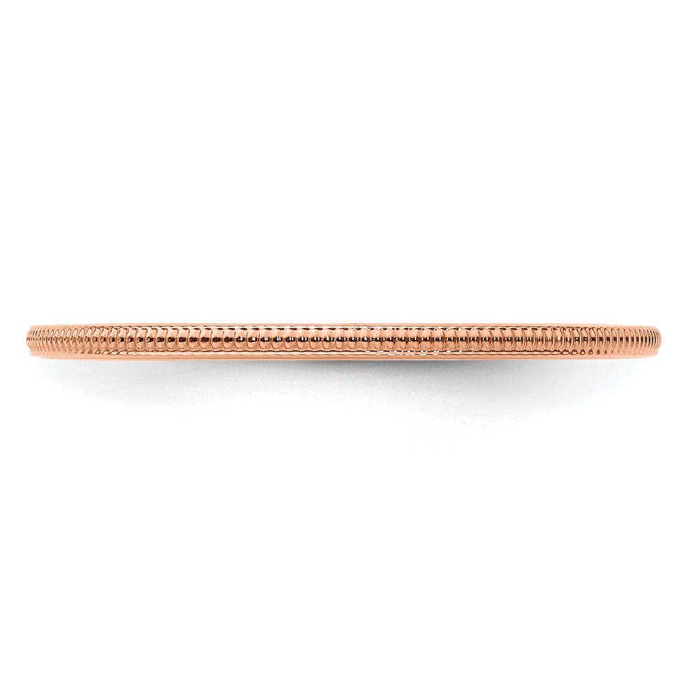 10K Rose Gold 1.2mm Milgrain Stackable Band Size 5 (1STK19-120R-5)