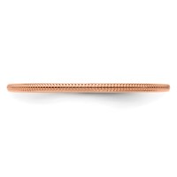10K Rose Gold 1.2mm Milgrain Stackable Band - Size 5 view 5