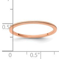 10K Rose Gold 1.2mm Milgrain Stackable Band - Size 5 view 4