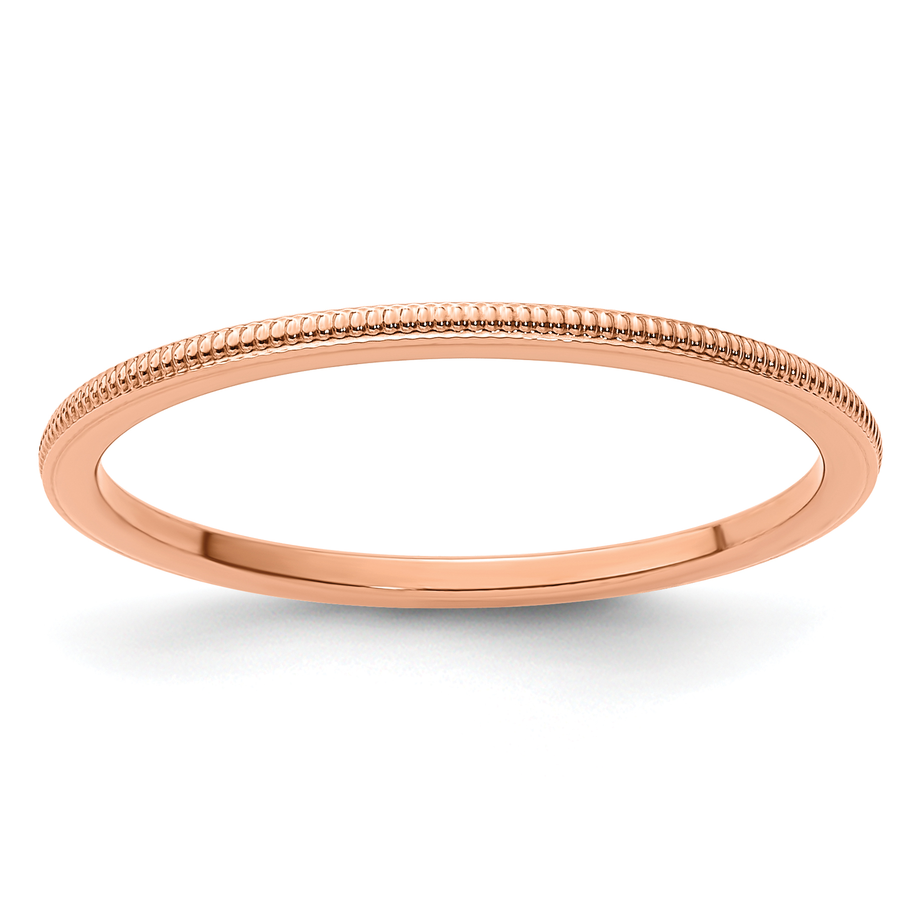 10K Rose Gold 1.2mm Milgrain Stackable Band Size 10 (1STK19-120R-10)