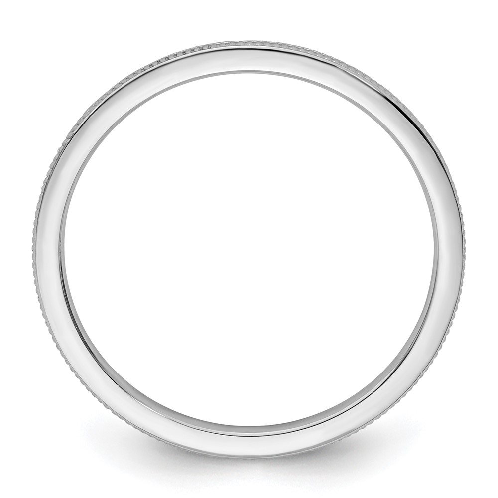 10K White Gold 1.2mm Milgrain Stackable Band Size 7 (1STK19-120W-7)