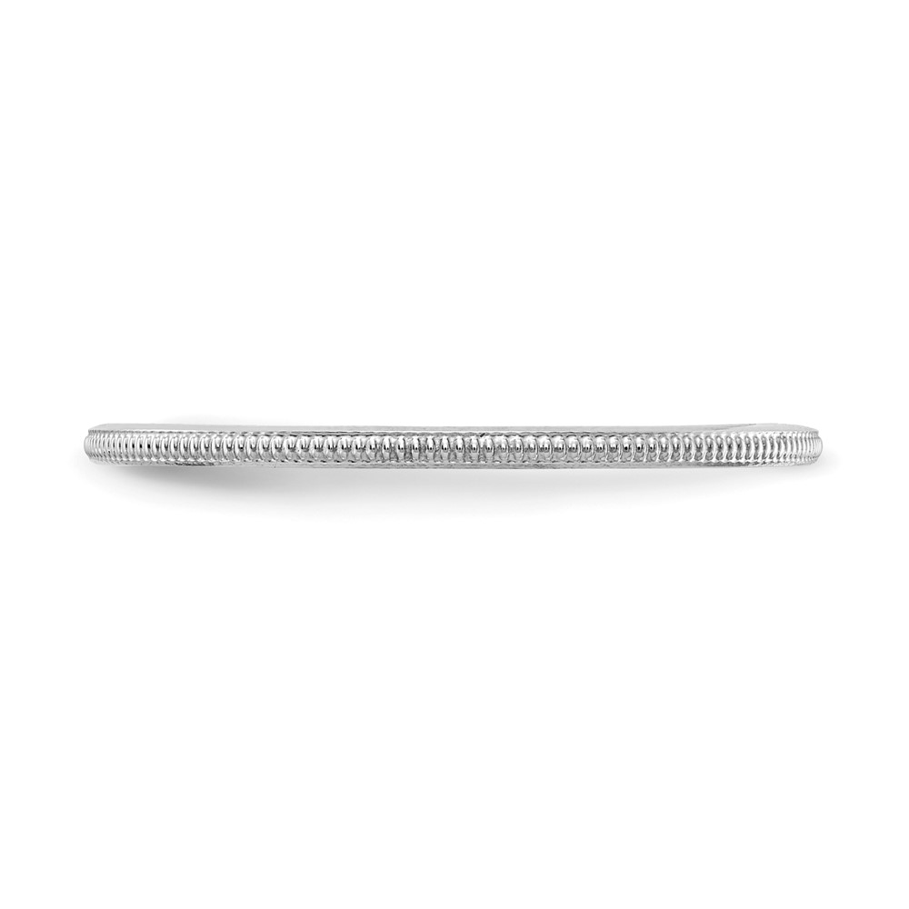 10K White Gold 1.2mm Milgrain Stackable Band Size 6 (1STK19-120W-6)