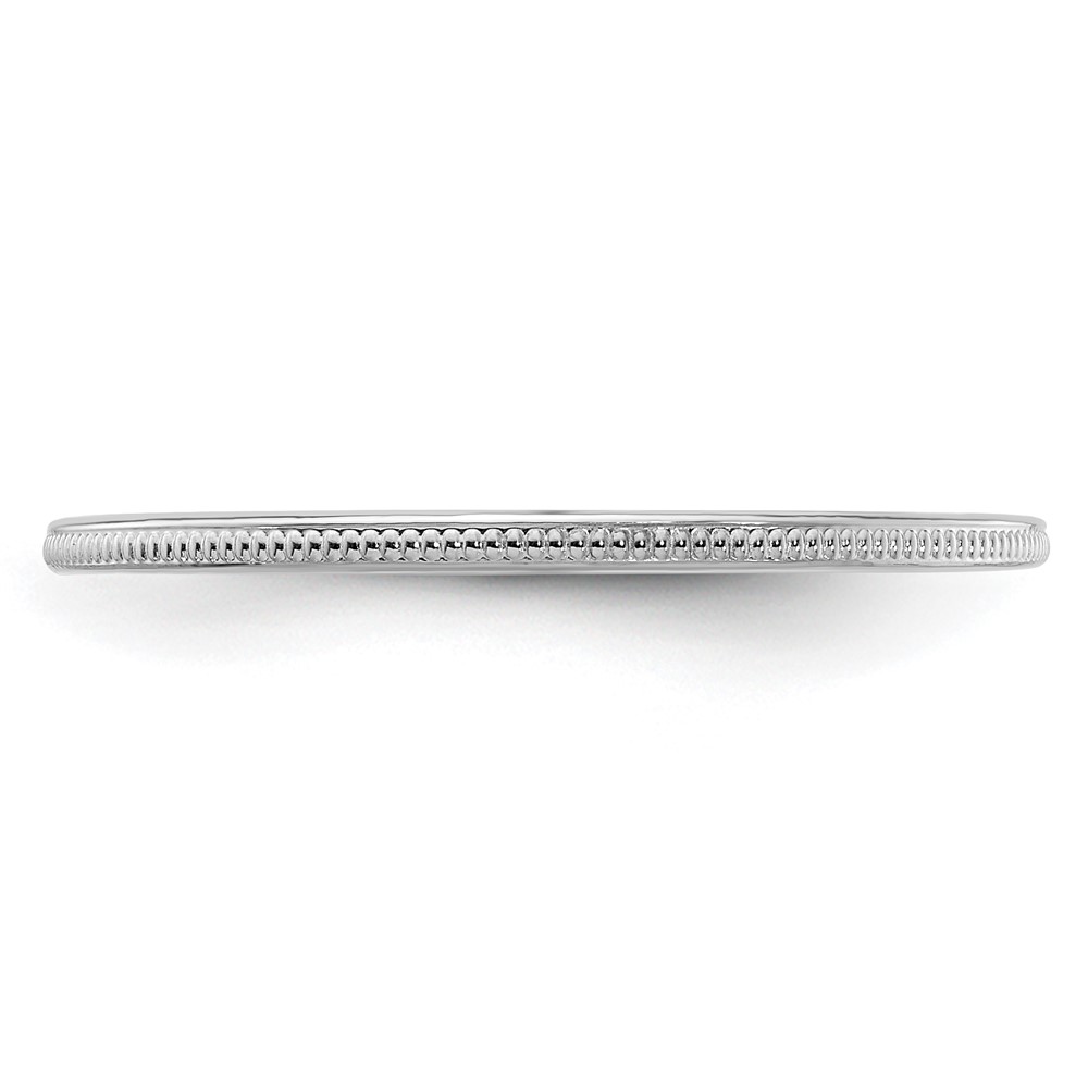 10K White Gold 1.2mm Milgrain Stackable Band Size 7 (1STK19-120W-7)