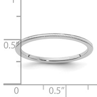 10K White Gold 1.2mm Milgrain Stackable Band view 4
