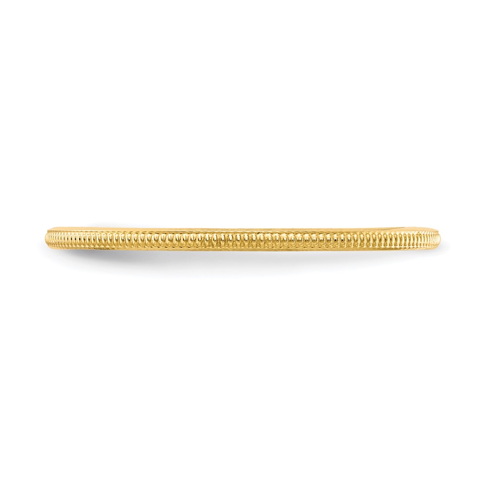 10K Yellow Gold 1.2mm Milgrain Stackable Band Size 7.5 (1STK19-120Y-7.5)