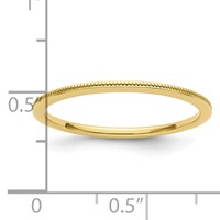 10K Yellow Gold 1.2mm Milgrain Stackable Band view 5