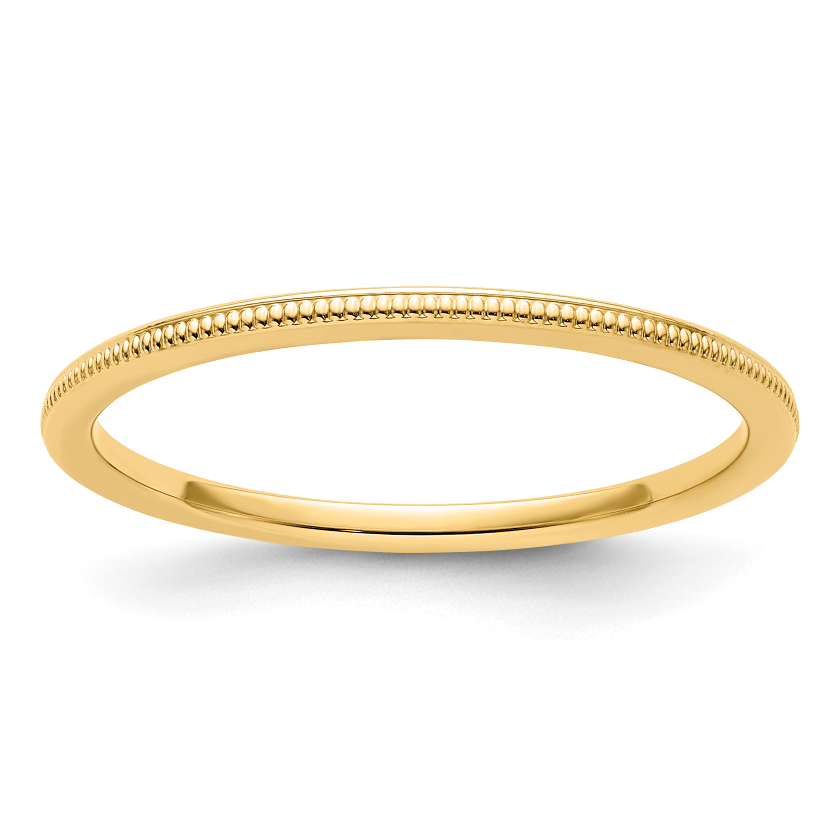 10K Yellow Gold 1.2mm Milgrain Stackable Band Size 6 (1STK19-120Y-6)