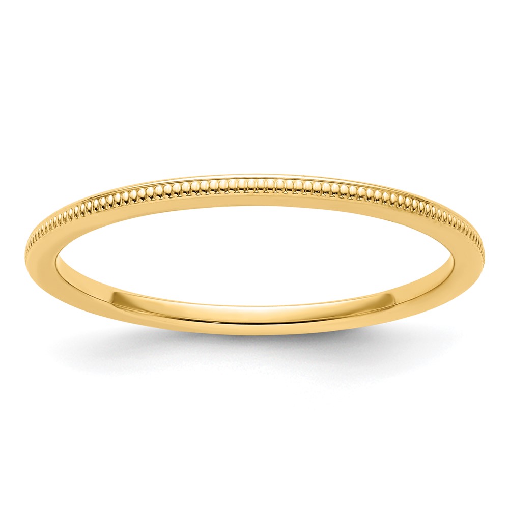 10K Yellow Gold 1.2mm Milgrain Stackable Band Size 6 (1STK19-120Y-6)